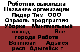 Работник выкладки › Название организации ­ Лидер Тим, ООО › Отрасль предприятия ­ Уборка › Минимальный оклад ­ 28 000 - Все города Работа » Вакансии   . Адыгея респ.,Адыгейск г.